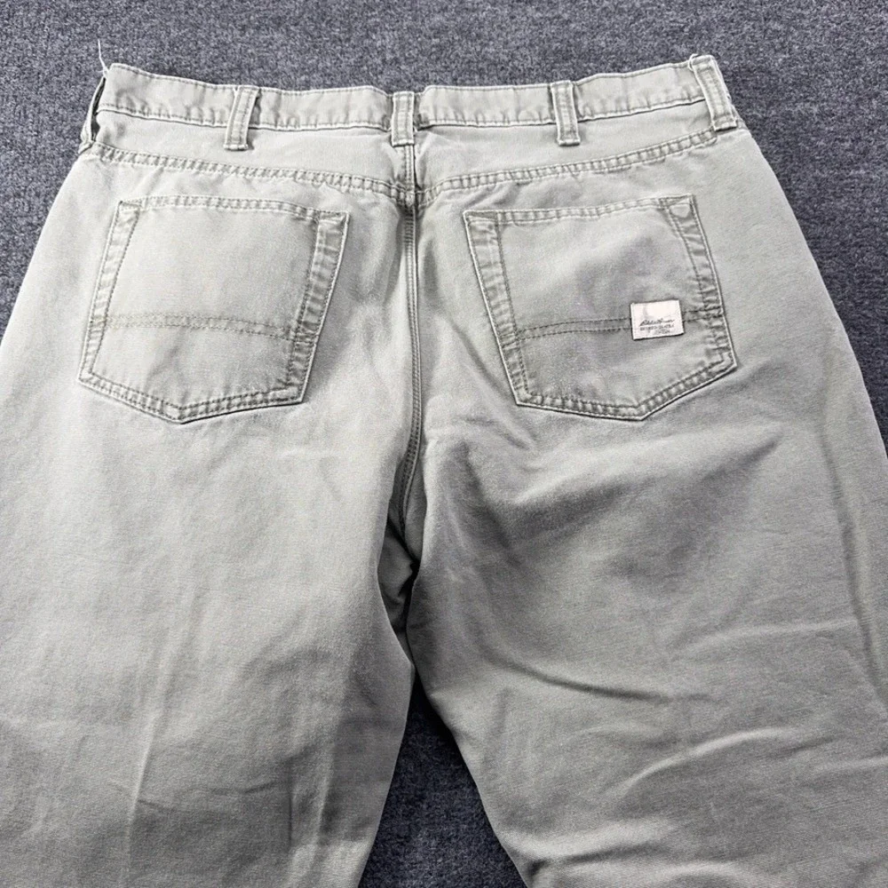 Eddie Bauer Mens Sage Green Cotton Canvas Straight Leg Pants 36x32 D1753291